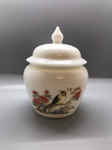 Vintage Avon Milchglas Blumenschale mit Deckel - Bild 1 von 7