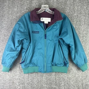 Vintage Columbia Sportswear Green Full Zip Puffer Jacket Youth Size 10/12 - Picture 1 of 4