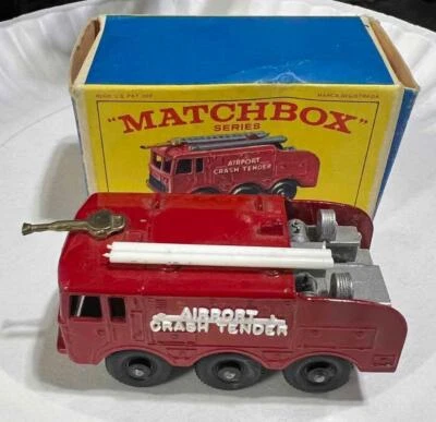 Vintage Matchbox  #63 Red Airport Fire Crash Tender Lesney England w/ BOX - Image 1 of 4