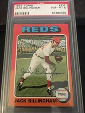 1975 Topps Baseball #235 Jack Billingham Reds PSA 8 NM-MT