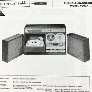 1968 Phonola Magnecord Hifi 9003A Schematic Service Manual Vintage Original - Picture 1 of 2
