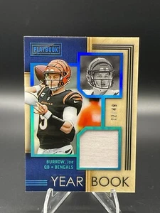 2022 Panini Playbook Joe Burrow Annuario Swatches Platinum /49 Bengals #YS-3 - Foto 1 di 3