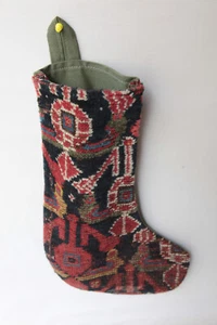 6X18 stocking, Handmade vintage Stocking,Antique rug stocking,Christmas stocking - Picture 1 of 6