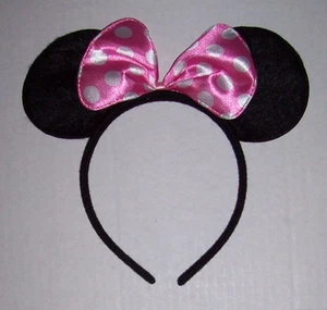 MINNIE MOUSE EARS Pink Bow HEADBAND Children Adults Halloween costume - Picture 1 of 3
