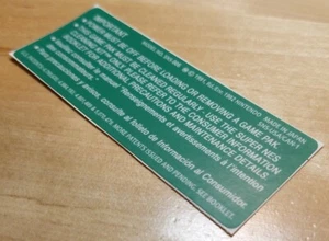 SUPER NINTENDO ENTERTAINMENT SYSTEM SNS-USA/CAN-1 🐢GREEN🐍 Game Pak Cart LABEL - Picture 1 of 5