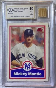 1991 LINE DRIVE #3 MICKEY MANTLE GAME USED BAT BCCG 10 TRISTAR HIDDEN TREASURES - Picture 1 of 2