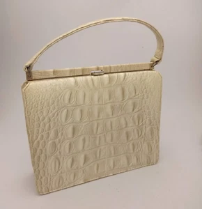 Stylecraft Miami Albino Crocodile Art Deco Bag Unique Vintage 50s - Picture 1 of 11
