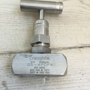 Swagelok SS Rising Plug Screwed-Bonnet Needle Valve, 1/4" FNPT SS4PDF4, NEW - Picture 1 of 5