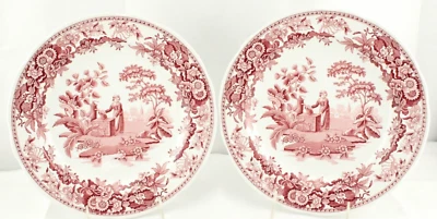 Dinner Plate Set 2 Spode Archive Collection Georgian Series Girl at Well - Image 1 of 4