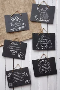 Schiefer-Tafel Schild Deko Eingang Geschenk Einzug Umzug Haustür Türschild Idee - Bild 1 von 13