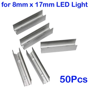 50pcs 2" Channel Mounting Holder Clips Aluminum Rail for 8x17mm LED Light Strip - Picture 1 of 9
