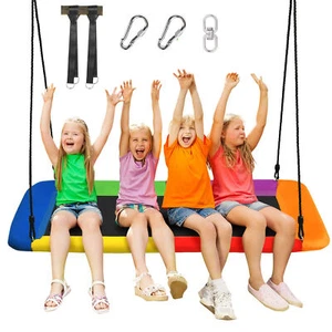 Nestschaukel 150kg Tragkraft verstellbare Gartenschaukel 200x110cm mit Seilsy - Bild 1 von 9