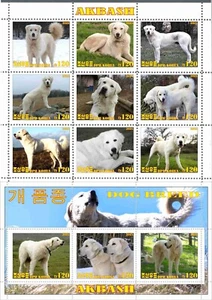 Stamp sheet+block Akbash Dogs Korea issue 2021 - Picture 1 of 1