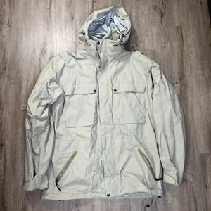Nike Sportswear Men's Rain Jacket Fit Storm Utility Large Beige Tan Hooded - Picture 1 of 12