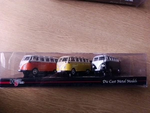 High Speed Set Of 3 Volkswagen Samba's Scale 1:43. - Picture 1 of 8