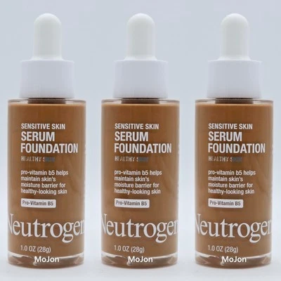 Lot Of 3 Neutrogena Sensitive Skin Serum Foundation Pro-Vitamin B5 1 oz Deep 01 - Image 1 of 4