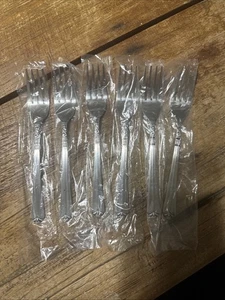 6 Gabeln Orleans Silber Vintage Edelstahl Korea Silberbesteck Besteck ORL31 Neu - Bild 1 von 5