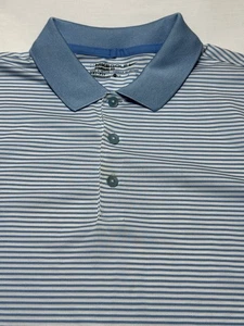 Nike Golf Dri-Fit Polo Shirt Men's Small Blue White Striped Standard Fit 725520 - Picture 1 of 9