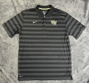 TEAMAUSGABE Nike Dri-Fit Wake Forest Demon Deacons schwarz gestreiftes Polo Herren XL - Bild 1 von 6