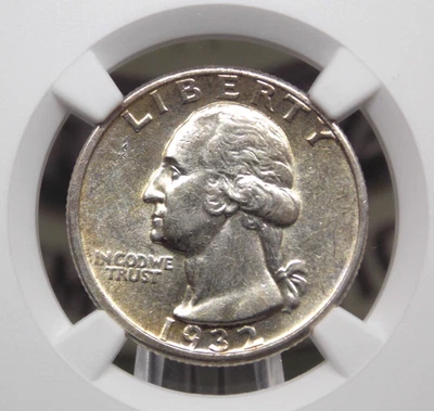 1932 "D" Washington SILVER Quarter 25c NGC AU58 #013 About Unc *KEY* ECC&C, Inc. - Image 1 of 4