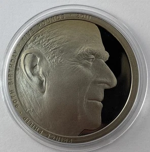Moneta 5 sterline 2011 The Royal Mint Principe Filippo 90° compleanno UK Proof - Foto 1 di 6