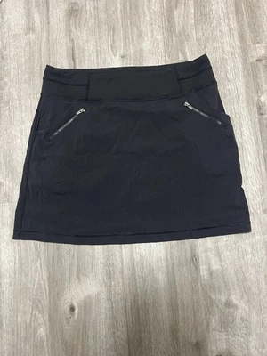 Falda Atlética Lucy, Negra Haz Todo Secado Rápido Bolsillos con Cremallera, Talla L Foto 1 de 4