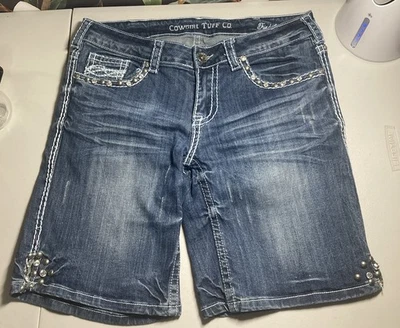 Cowgirl Tuff Jean Shorts Tried And True White Size 30 Inseam 9” - Image 1 of 4