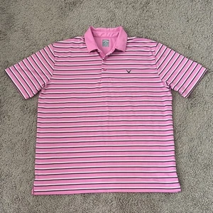 Camisa polo para hombre Callaway Opti-Dri rosa a rayas talla XL - Imagen 1 de 7