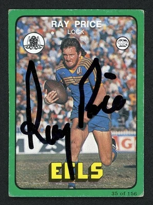 Tarjeta de novato firmada 1978 Parramatta Eels NRL Scanlens - Ray Price Foto 1 de 3