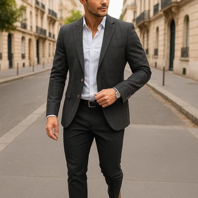 Abrigo deportivo Jack Victor para hombre 42 R marrón a cuadros lana cachemir chaqueta a medida Canadá Foto 1 de 4