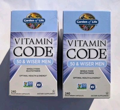 Paquete de 2 multivitamínicos Garden of Life Vitamin Code 50 and Wiser Men 240 caduca 26/05 Foto 1 de 4