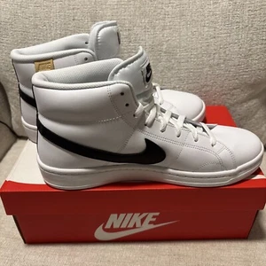 NEW Men's NIKE COURT ROYALE 2 MID Sneaker CO9179-100 WHITE/BLACK WHITE ONYX - Picture 1 of 6