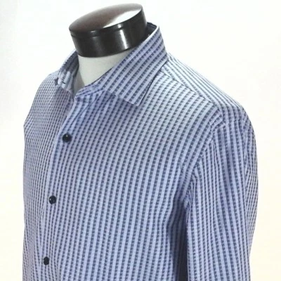 Camisa de vestir TASSO ELBA abotonada lavanda geométrica algodón SUPIMA para hombre $69,50 Foto 1 de 4