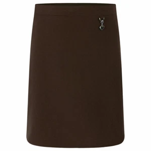 Girls Brown, Pull-On, Lycra Heart Skirt with Half Elastication (from Zeco) - Picture 1 of 6