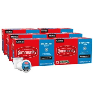 Community Coffee Breakfast Blend 72 Count Coffee Pods Medium Roast Compatible... - Picture 1 of 8