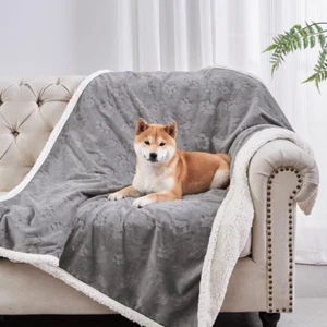 Dog Blankets for Small Dogs - Waterproof Cat Blanket Washable - Sherpa Fleece Pu - Picture 1 of 12