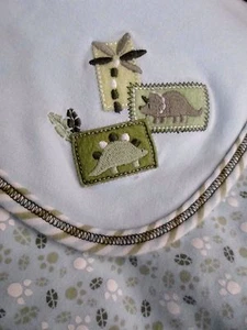 Little Me DINOSAUR Blue Green Cotton Baby Blanket Lovey - Picture 1 of 6