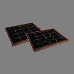 Large Air Tite "H" Capsule Tray for Display Box Mahogany Finish 2 Pak - Picture 1 of 7