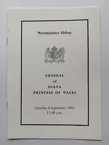 Official Princess Diana Funeral Order of Service Booklet 6/9/1997 PRINCESS WALES - Picture 1 of 2