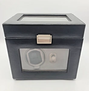 Automatic Watch Winder Black Leather 3 Watch Slots 1 Winder Display - Picture 1 of 13