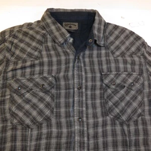 NEW CONVERSE COWBOY WESTERN SNAP UP Designer Collab SHIRT Mens XL Gray PLAID  - Bild 1 von 9