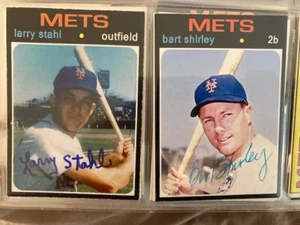 NY Mets Autographs - Larry Stahl & Bart Shirley - On Custom Cards - Picture 1 of 1