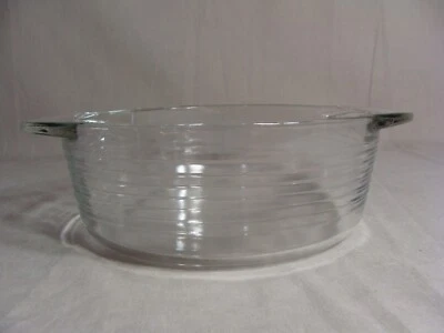 LIBBEY Clear Glass Round 2 Qt Casserole Dish With A Raised Ring Design - Image 1 of 3
