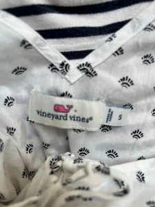 VINEYARD VINES White Black Fan Border Print Beach Maxi Dress Women size small - Picture 1 of 8