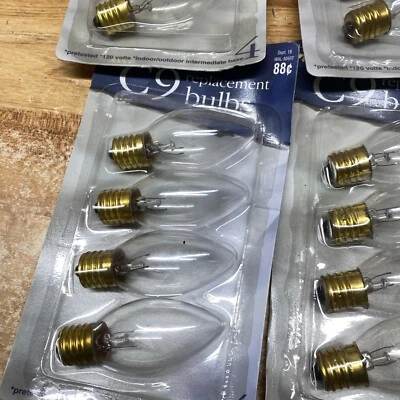 VTG Christmas Lights Lamps C9 Bulbs Northern  Light Outdoor Clear White 3 Packs - Image 1 of 4