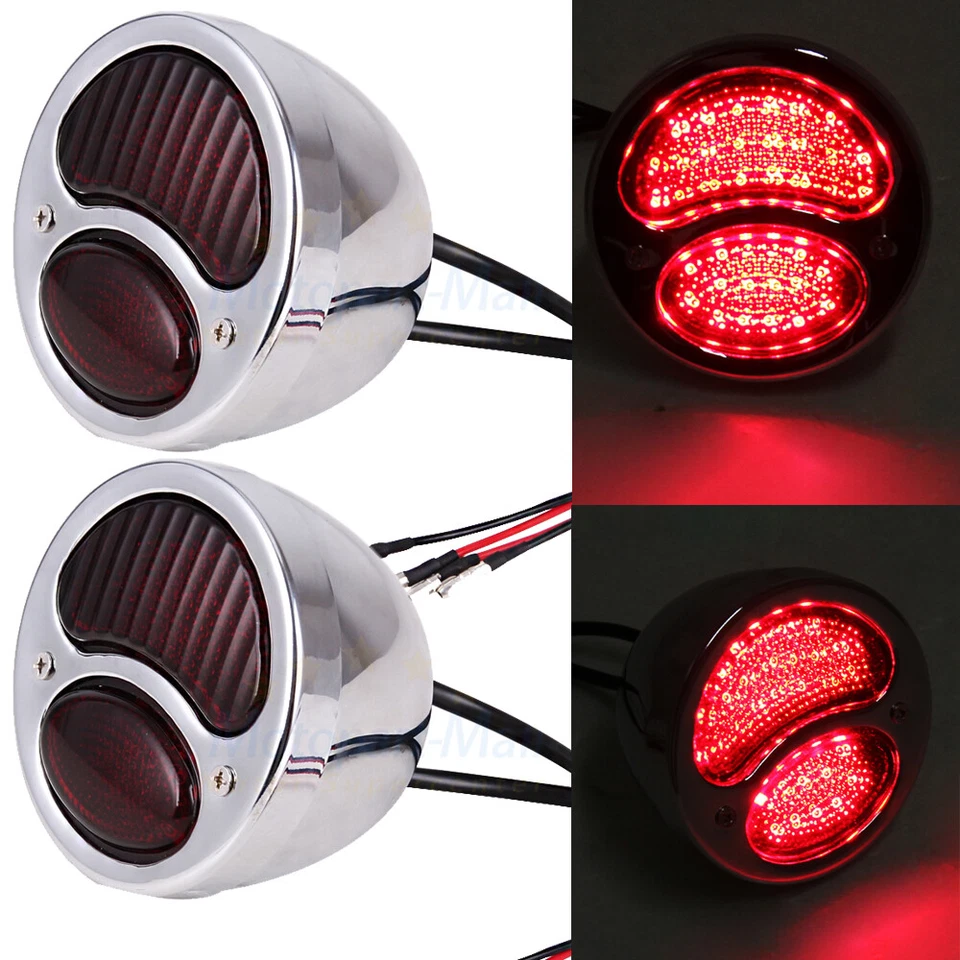 For Ford Model A Stainless Steel Taillights Lamps Brake Light Hot Rat Rod Truck - Image 1 of 4