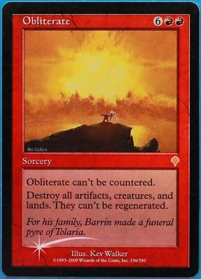 Obliterate FOIL Invasion HEAVILY PLD Red Rare MAGIC CARD (ID# 475326) ABUGames - Image 1 of 2