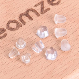 200pcs 4mm 5mm Soft Rubber Earring Back Stoppers Plugs For Earrring Making Lot - Picture 1 of 8