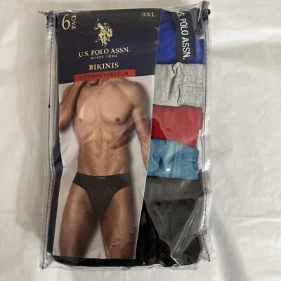 6PK-U.S. POLO ASSN. ROPA INTERIOR BIKINI HOMBRE ALGODÓN ELÁSTICO, 3XL (48-50) Foto 1 de 4