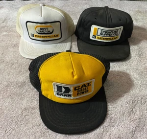Vintage Cat Caterpillar Diesel Power Patch Snapback Hat Cap Tonkin Lot Of 3 - Picture 1 of 12